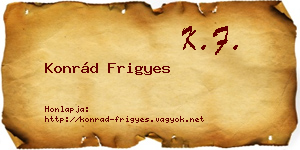 Konrád Frigyes névjegykártya
